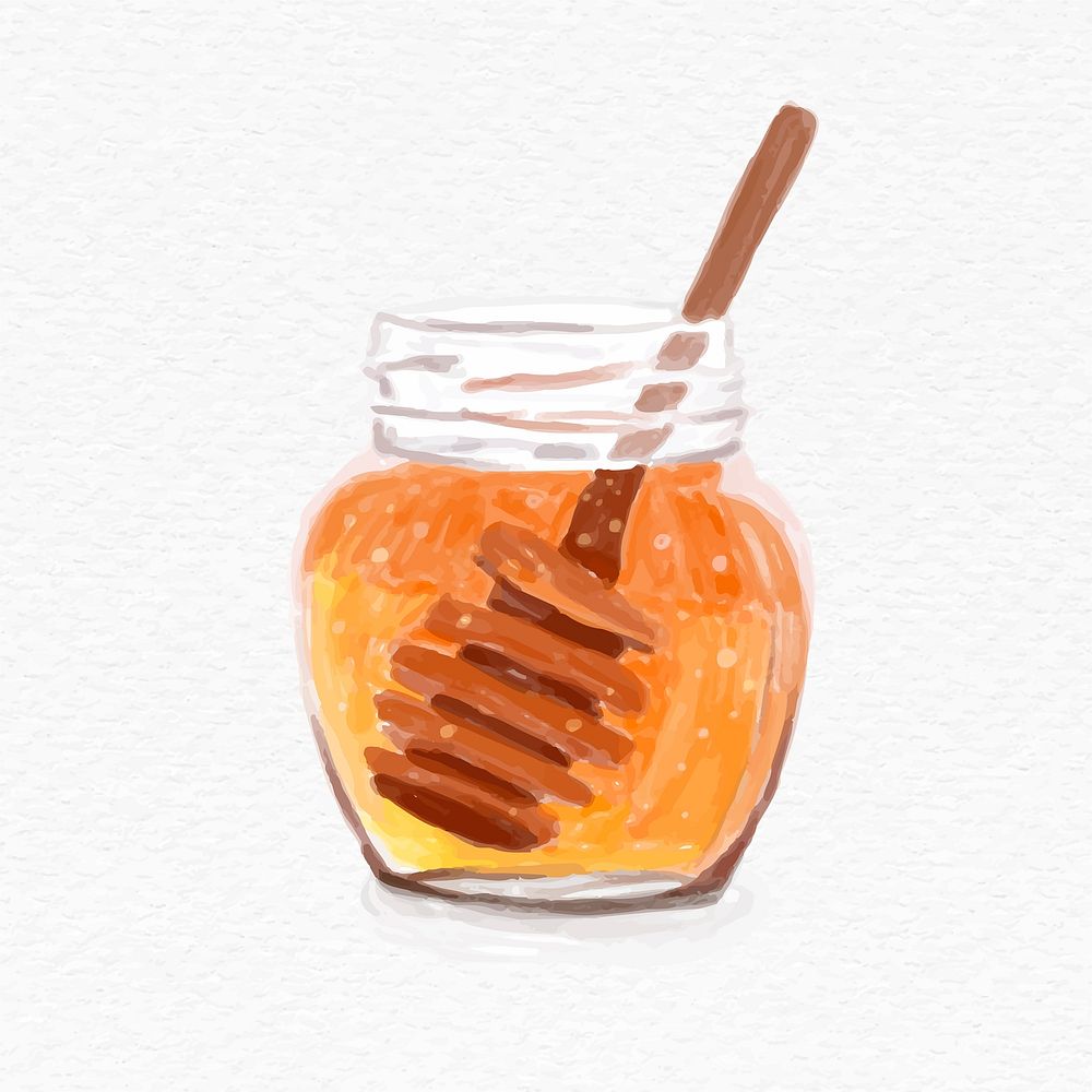 Honey organic food psd hand drawn