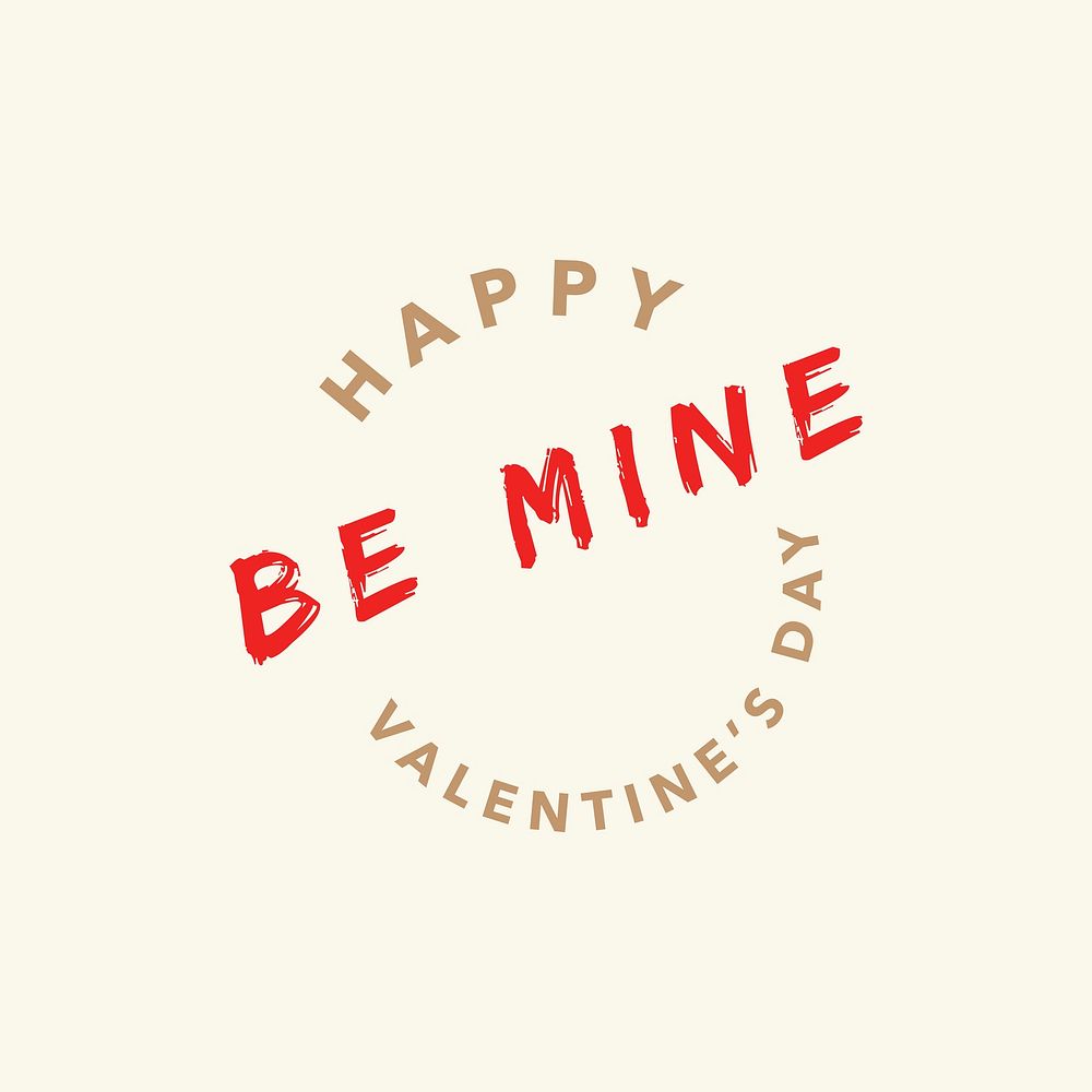 Be Mine psd Valentine&rsquo;s day greeting sticker