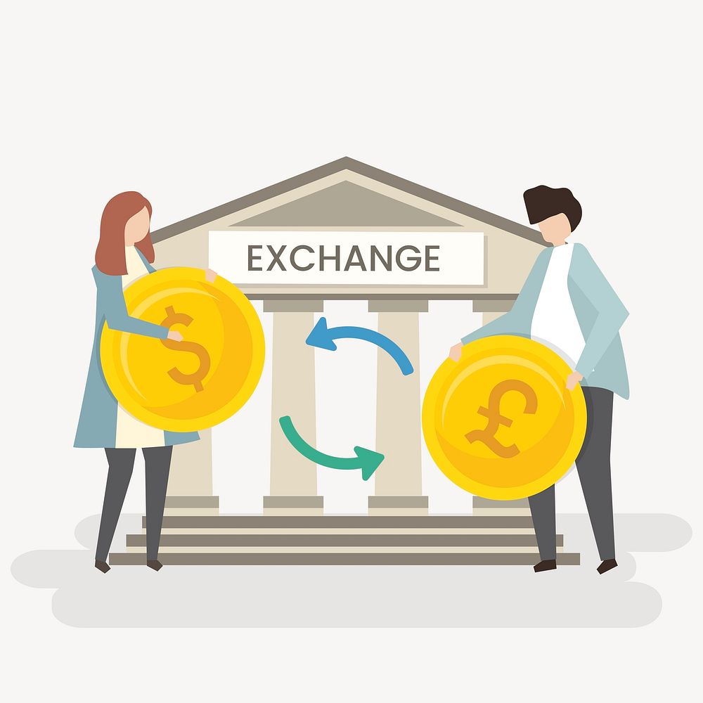 Investment illustration, currency exchange