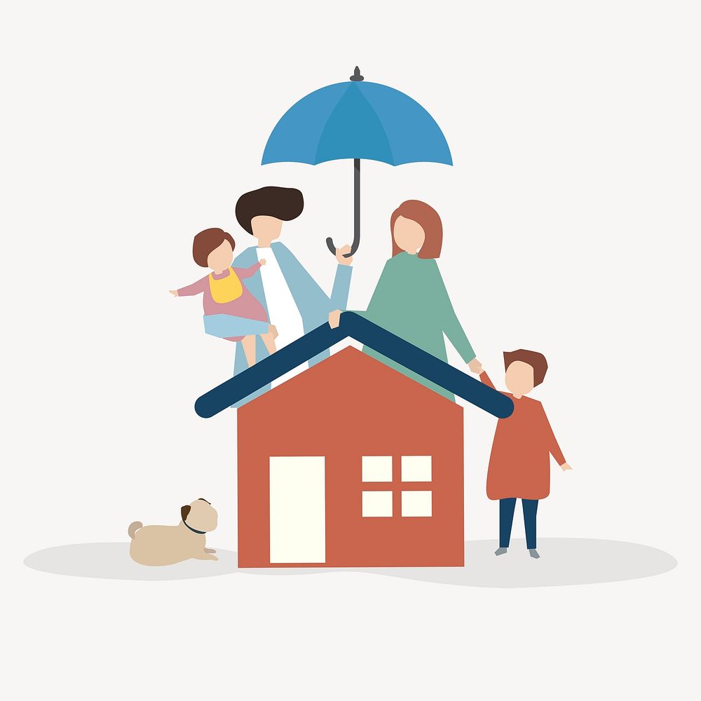 Home insurance illustration, real estate