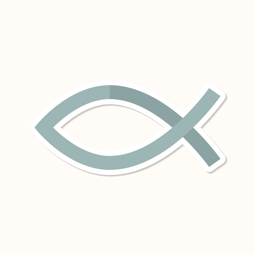 Christian ichthys fish symbol sticker vector