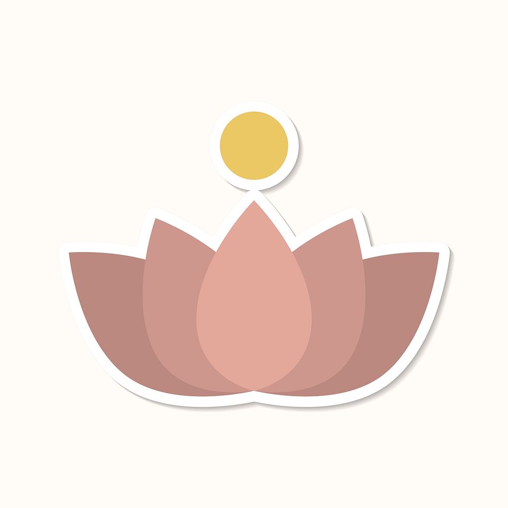 Lotus flower sticker design element vector