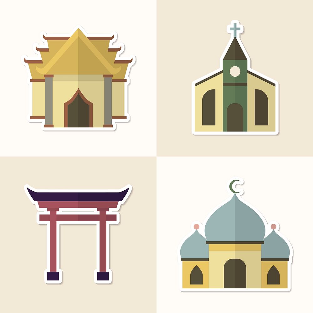 Mixed religious symbols sticker set | Premium Vector - rawpixel