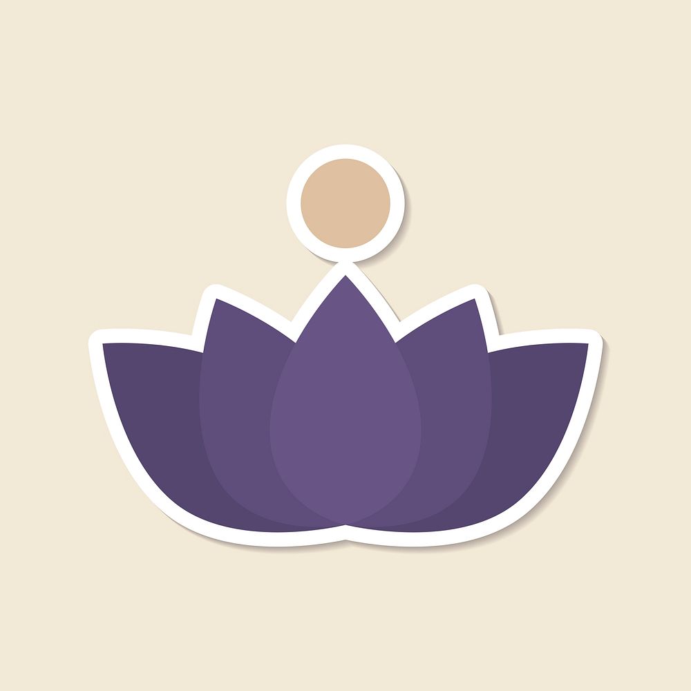 Lotus flower sticker design element vector