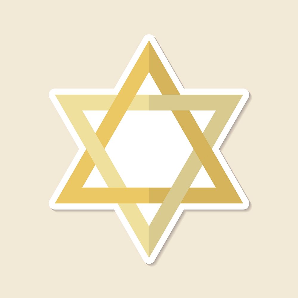 Star of David Jewish symbol sticker vector