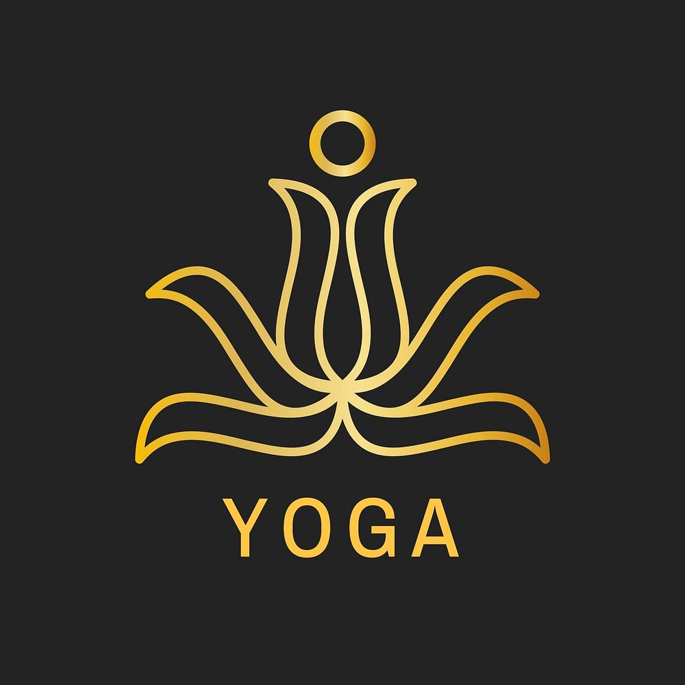 Classy wellness yoga logo, flower creative vector