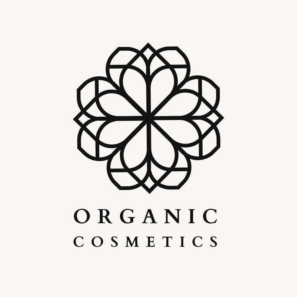 Beauty cosmetics flower logo template, modern creative design vector