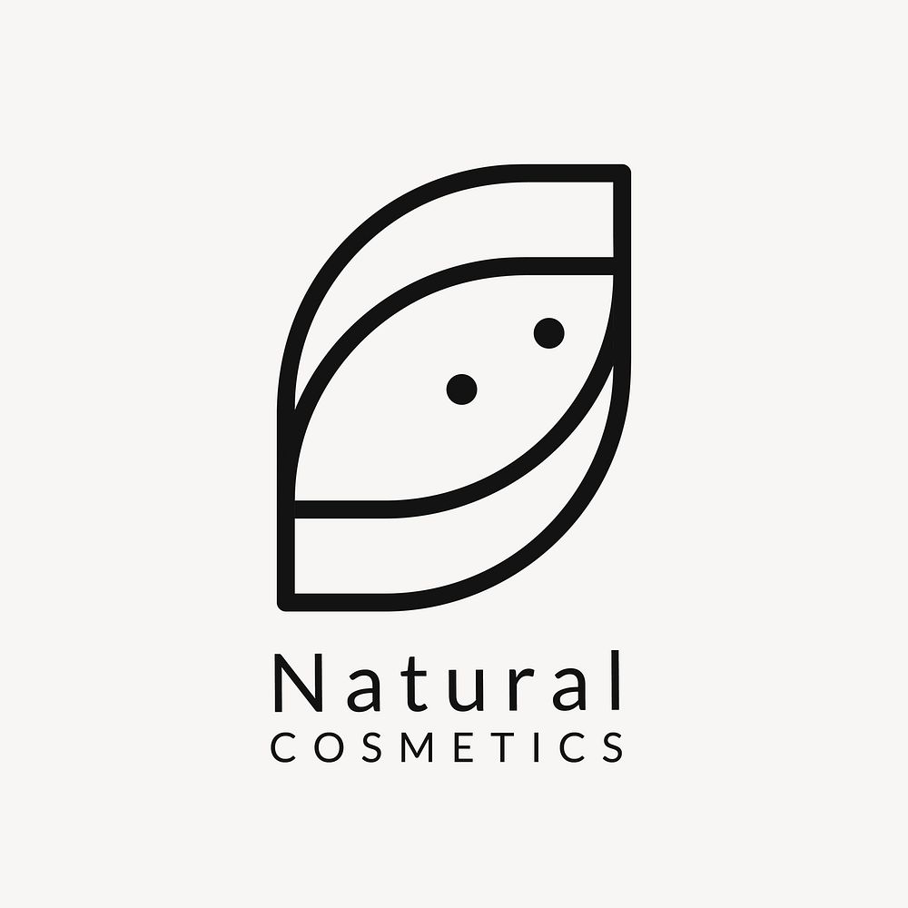 Natural cosmetics leaf logo template, modern creative design vector