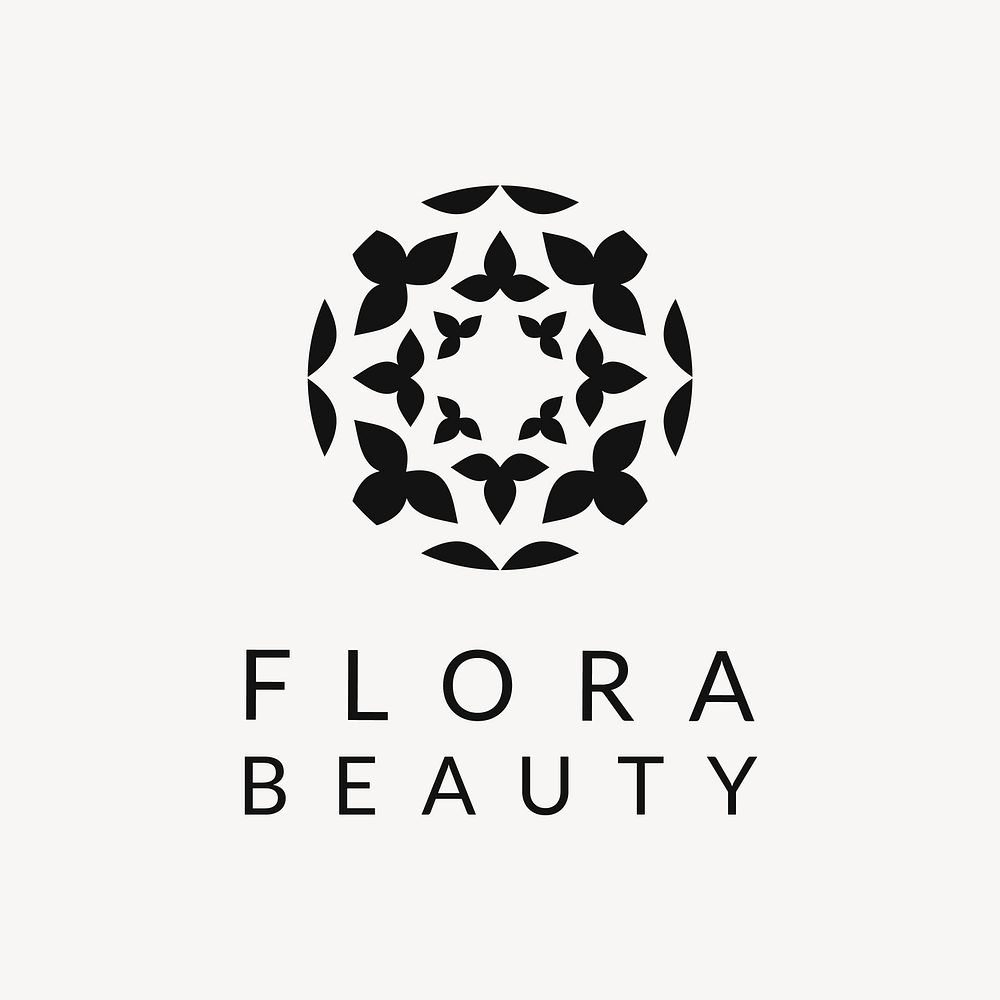 Beauty business logo template, modern leaf design vector