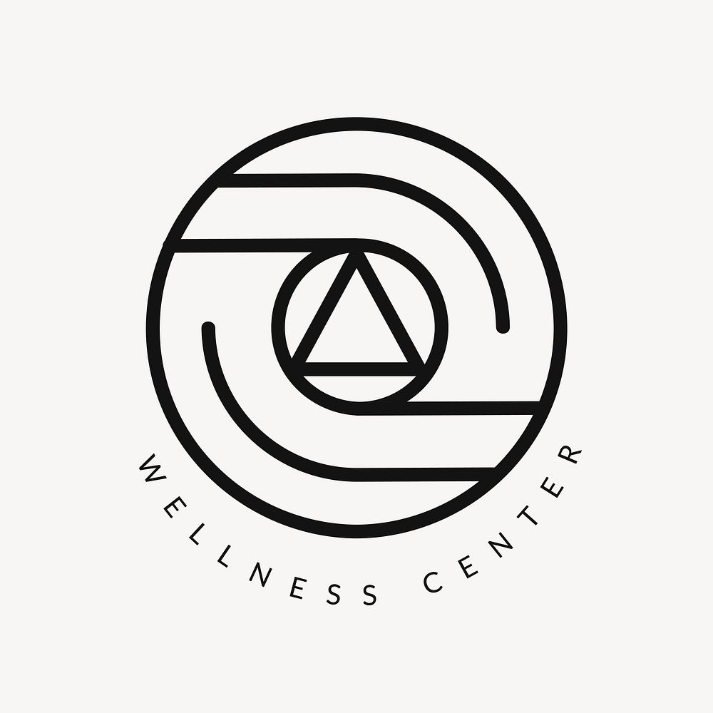 Wellness center spa logo, modern abstract design vector