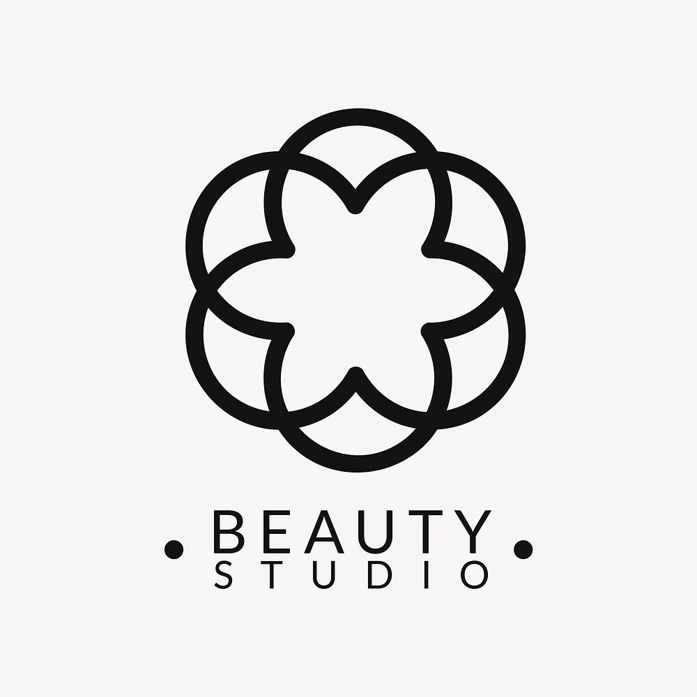Flower business logo template, beauty cosmetic business vector