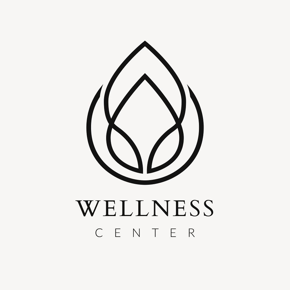 Wellness center lotus logo, flower modern design vector