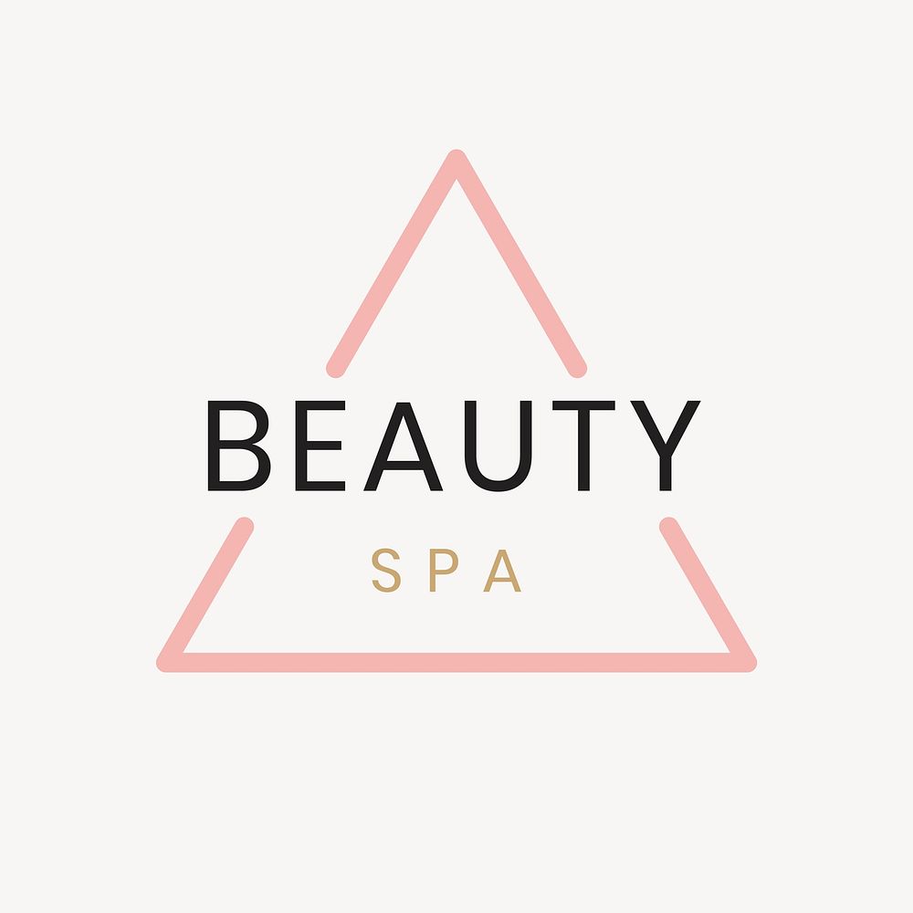 Beauty spa logo template, modern pink creative design vector