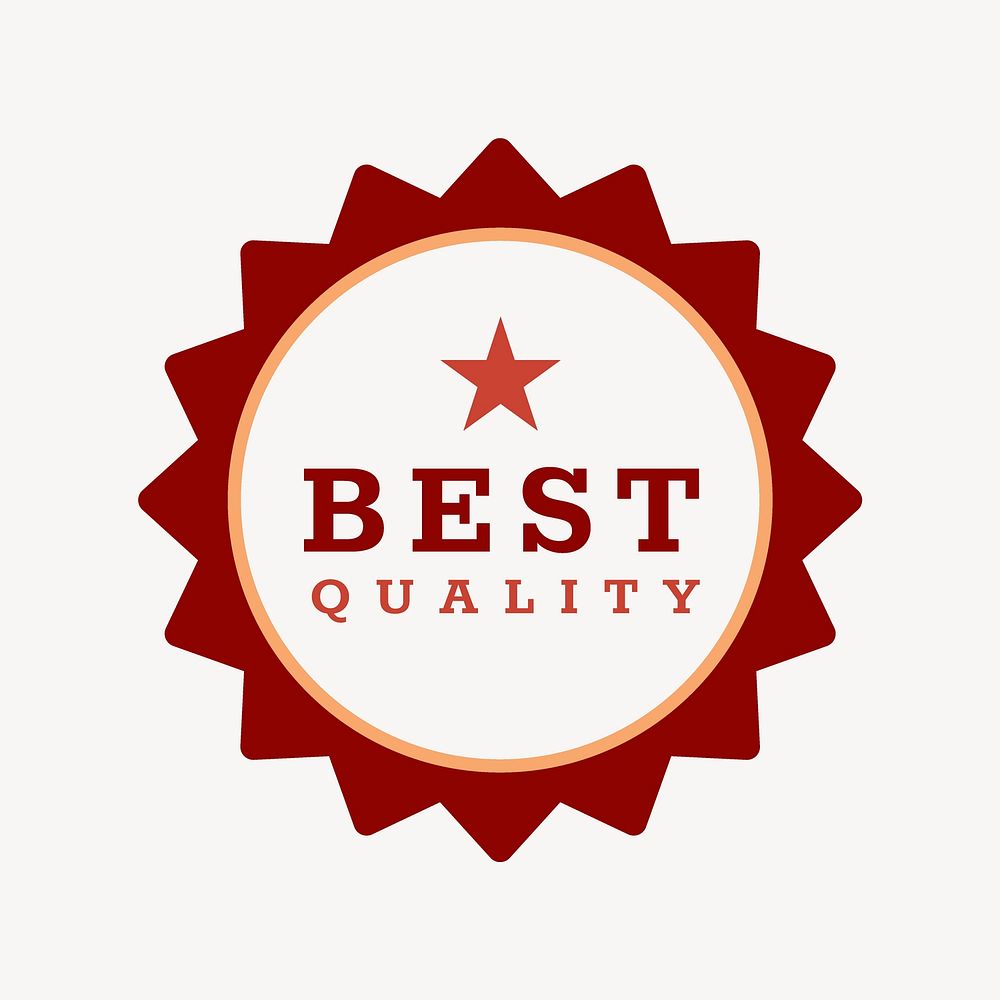 Quality logo editable badge sticker design with best quality text vector