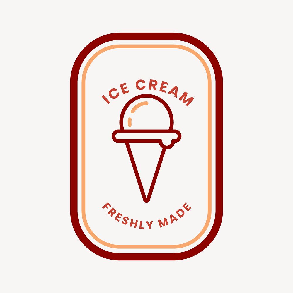 Ice cream shop logo food business template for branding design, minimal style vector