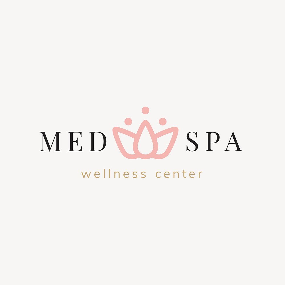 Flower spa logo template, beauty creative feminine design vector