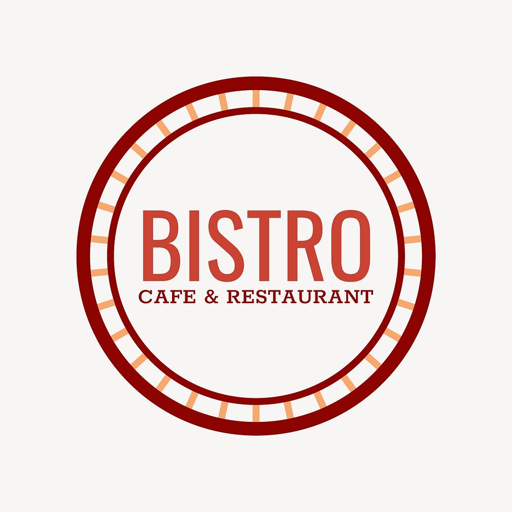 Bistro logo food business template for branding design, minimal style vector