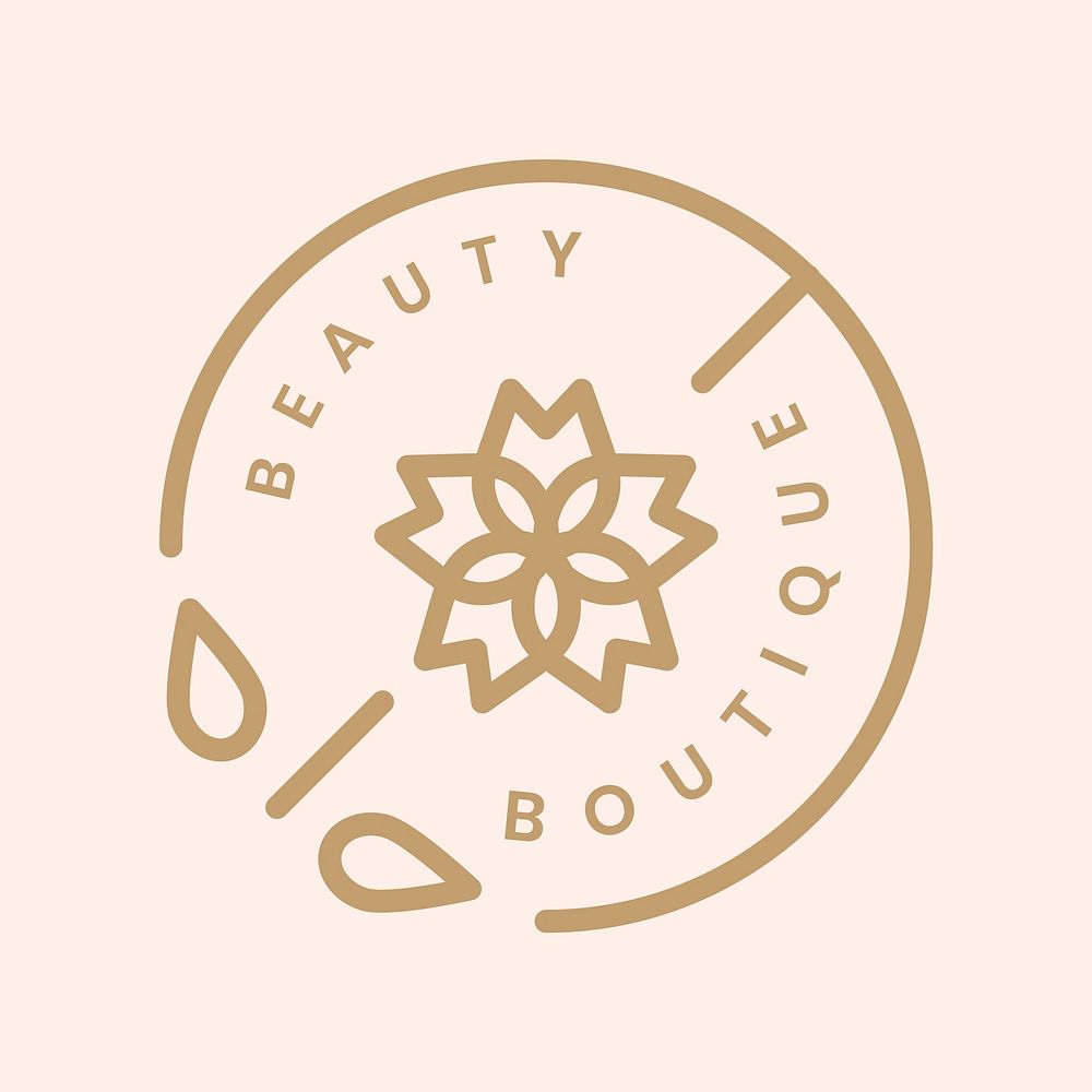 Beauty boutique logo template, creative pink design vector