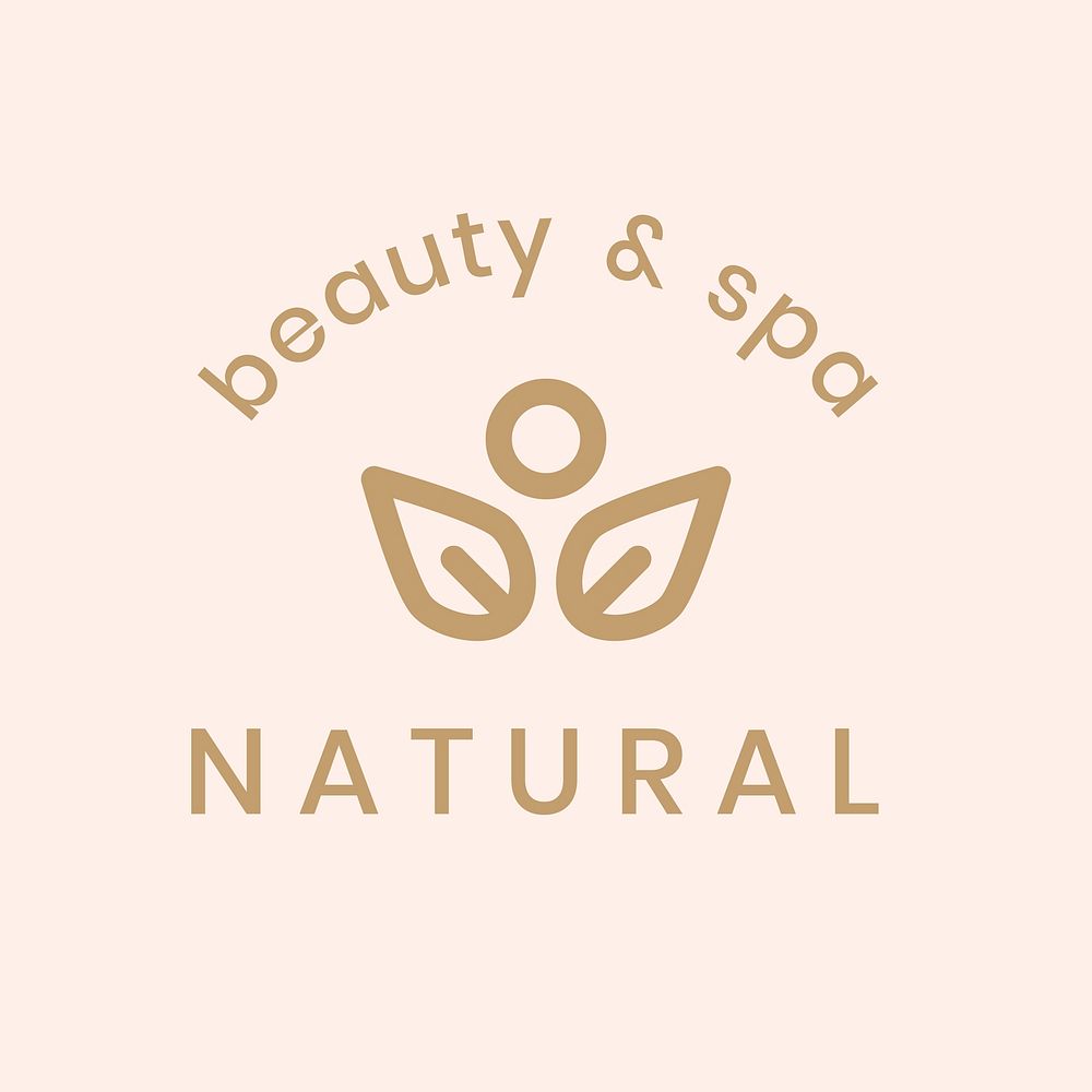 Beauty spa logo template, nature leaf creative design vector