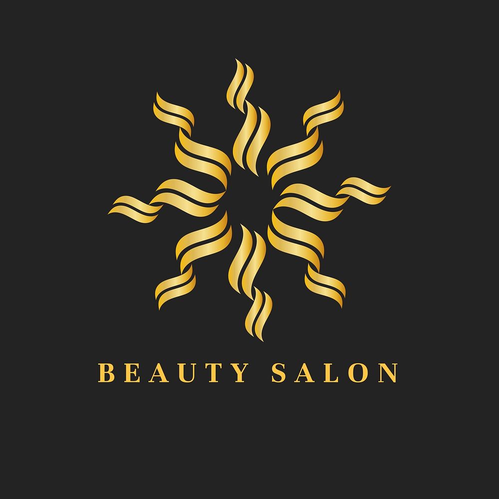 Health salon gold logo template, modern creative design vector