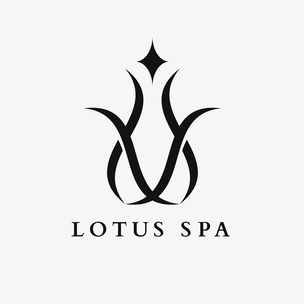 Spa center lotus logo, flower modern design vector