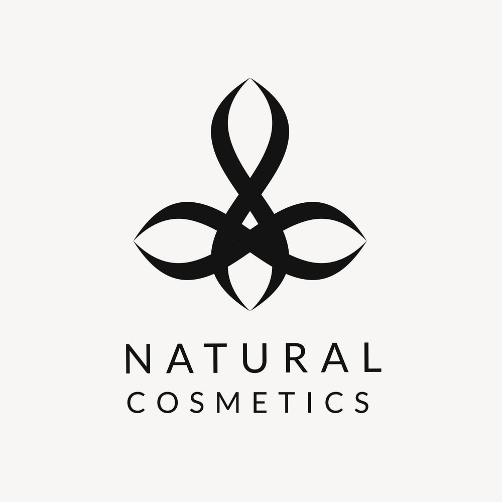 Natural cosmetics logo template, beauty business vector