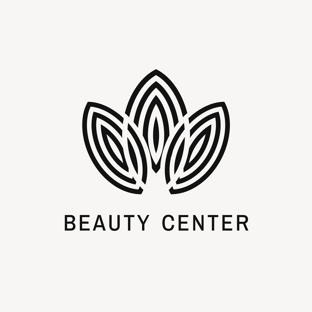 Beauty center leaf logo template, modern creative design vector