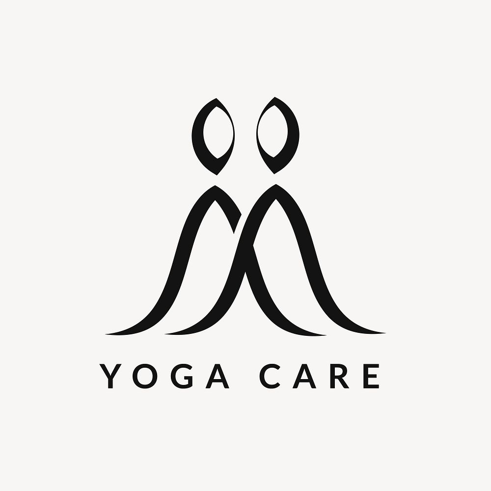 Wellness yoga logo template, creative modern design vector