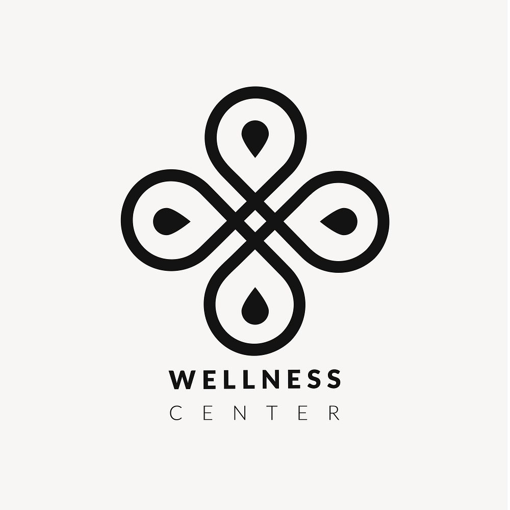 Wellness center spa logo, modern design vector