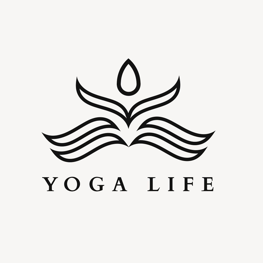 Modern yoga logo template, wellness creative professional design vector