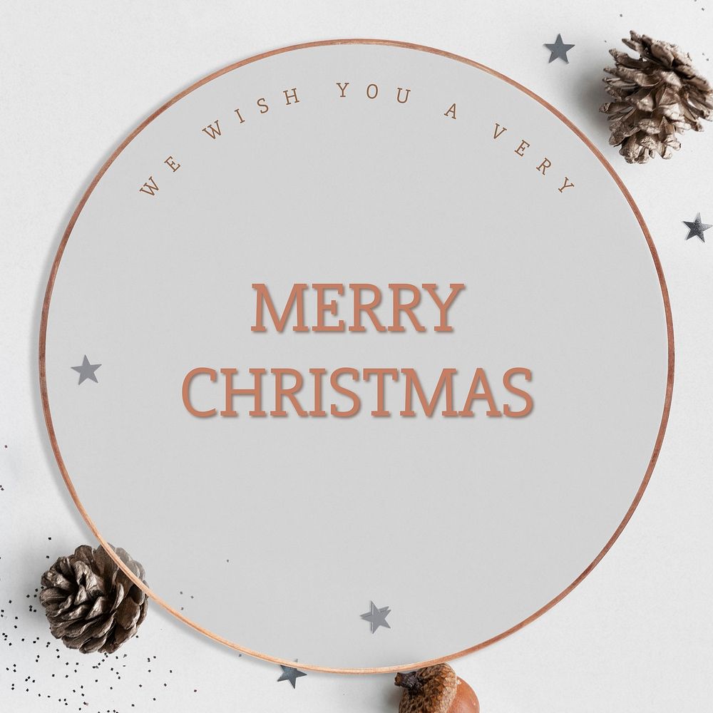 Merry Christmas vector message template social media post