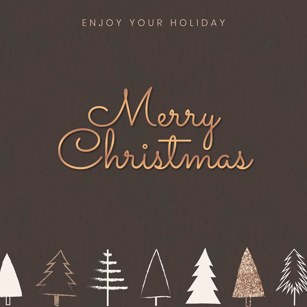 Merry Christmas brown social media banner background