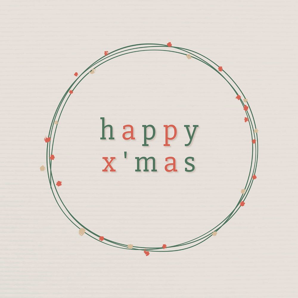 Happy X'mas vector message template social media post