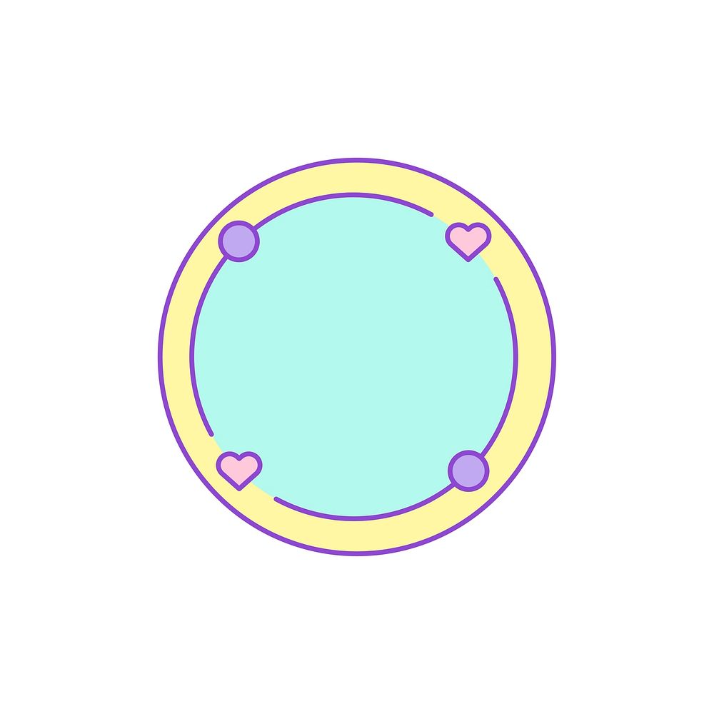 Cute pastel round badge vector