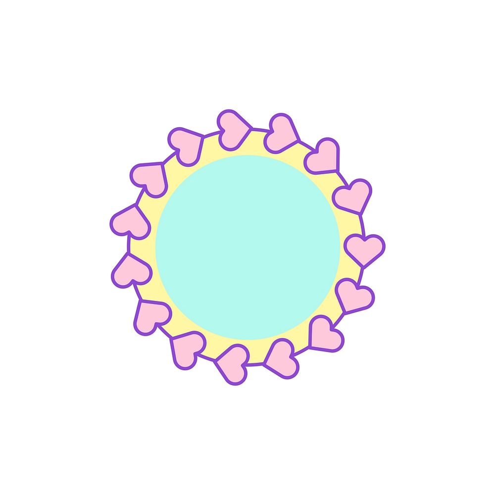 Cute pastel round badge vector