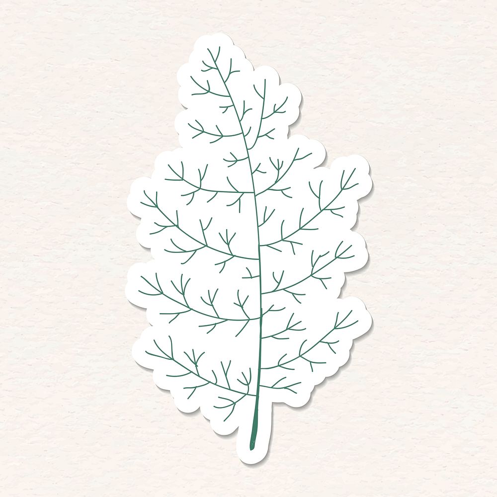 Cute doodle tree sticker with a white border vector