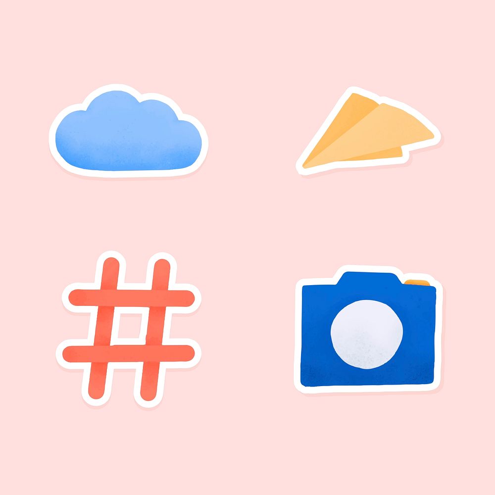 Social media icon collection social ads template vector