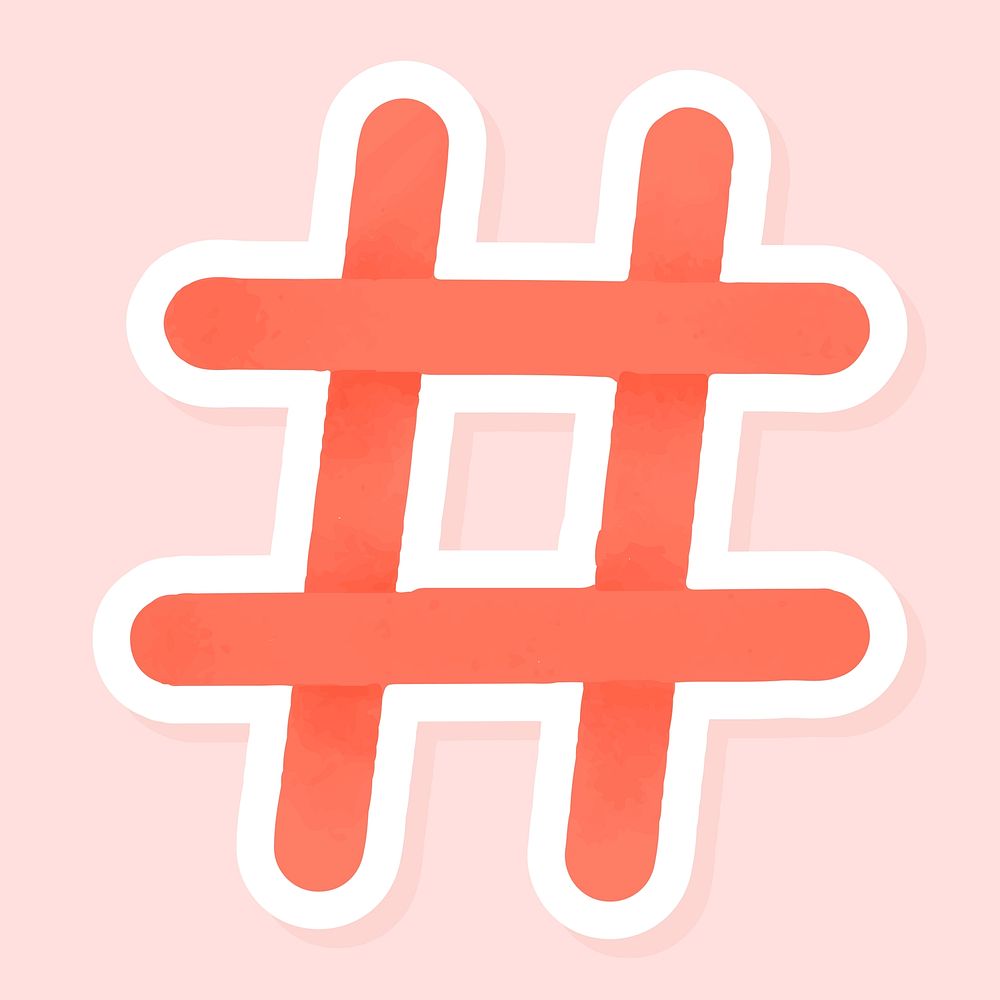 Red social media trending hashtag | Premium Vector - rawpixel