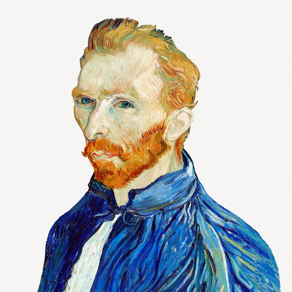 Van Gogh's self portrait illustration, famous artist vintage illustration