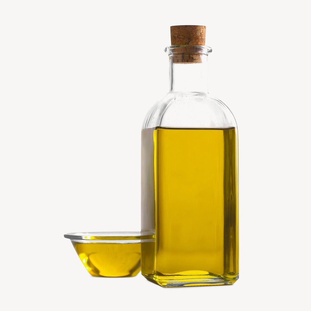 Olive oil collage element, food design psd