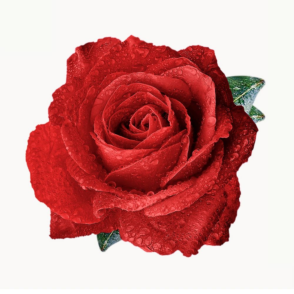 Red rose flower, Valentine's isolated image