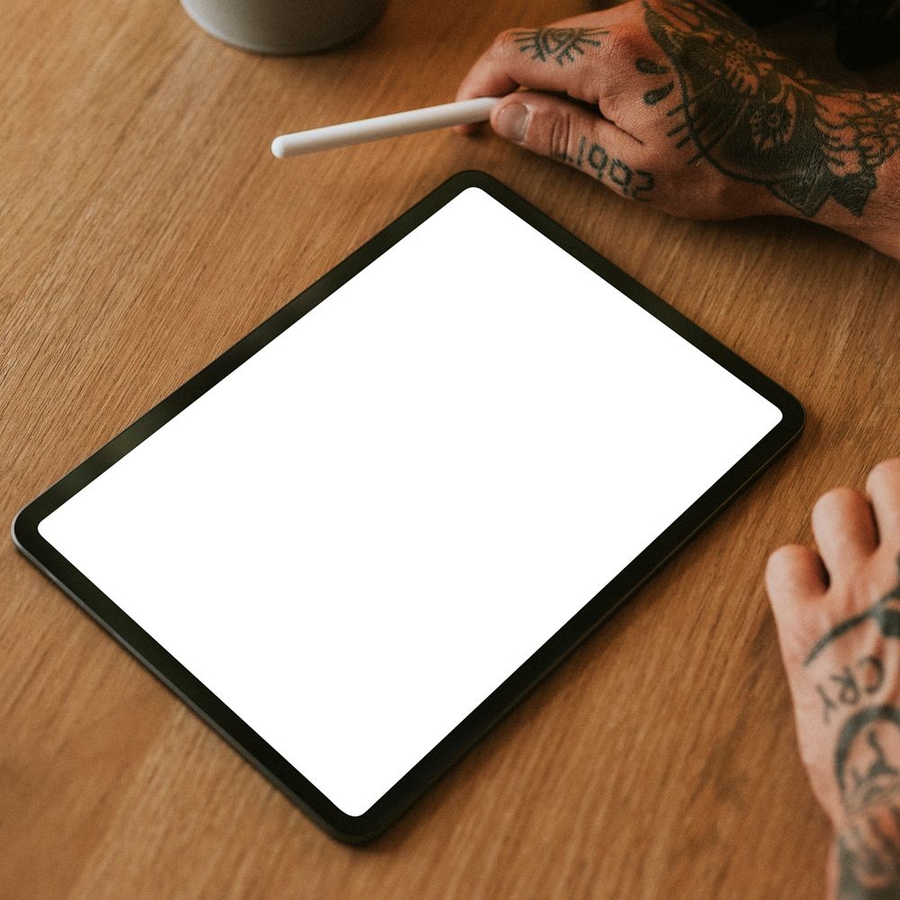 Blank digital tablet screen mockup