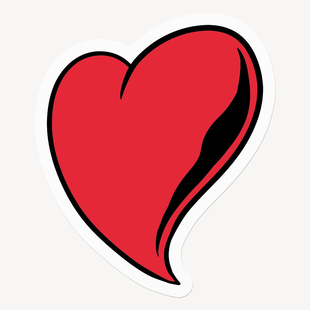 Red heart, pop art illustration