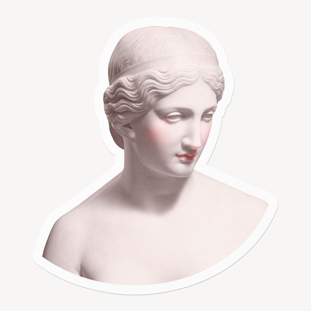 Greek goddess statue, off white design