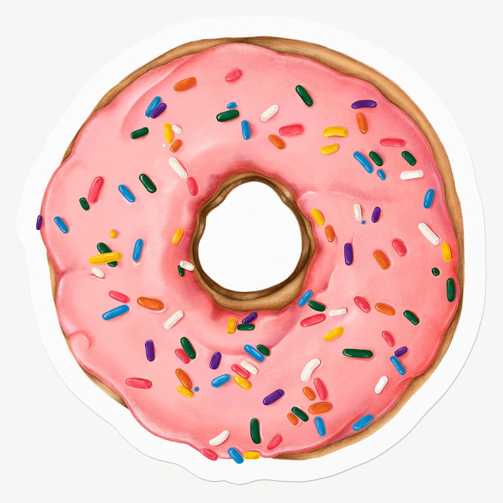 Glazed pink donut, cute illustration | Premium Photo - rawpixel