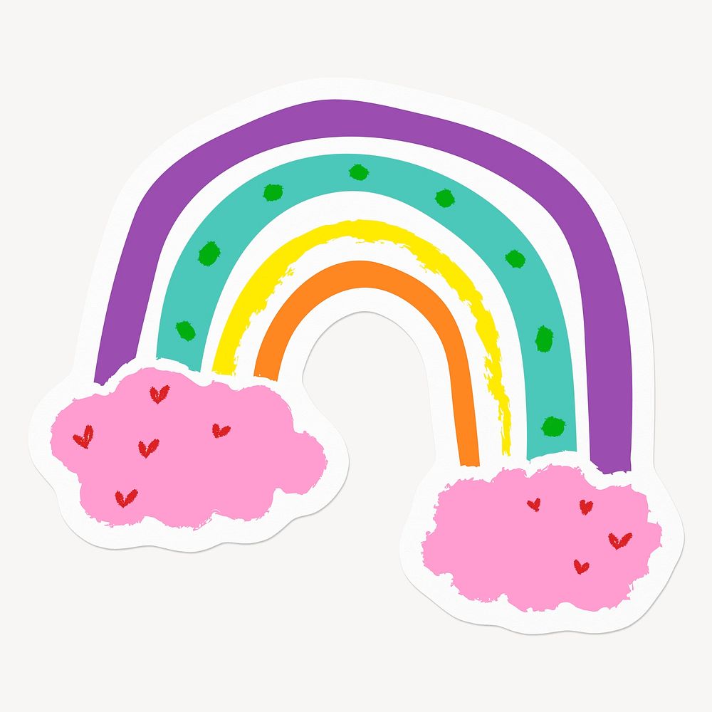 Cute rainbow, funky colors illustration