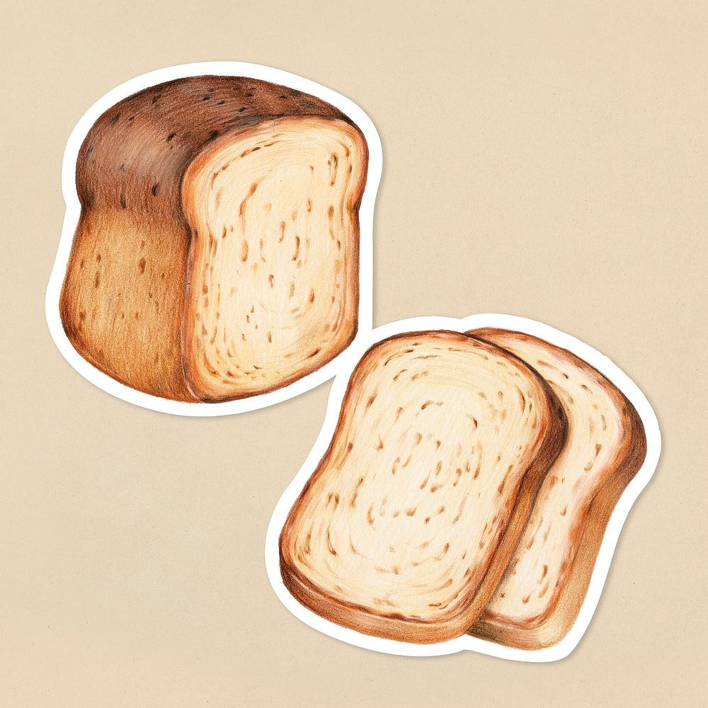Fresh bread psd golden brown illustrated