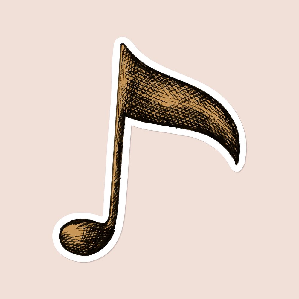 Quaver musical note sticker vector