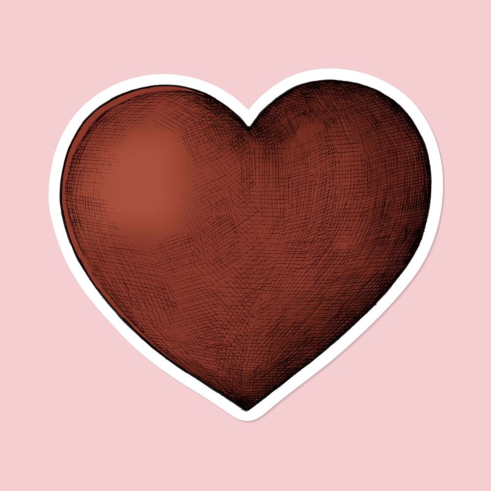 Vector red heart cartoon sticker