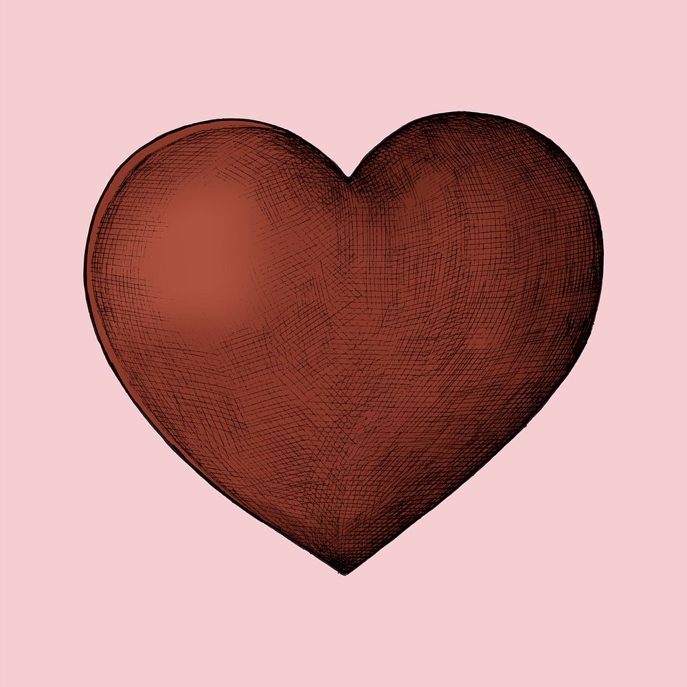 Hand drawn red heart illustration